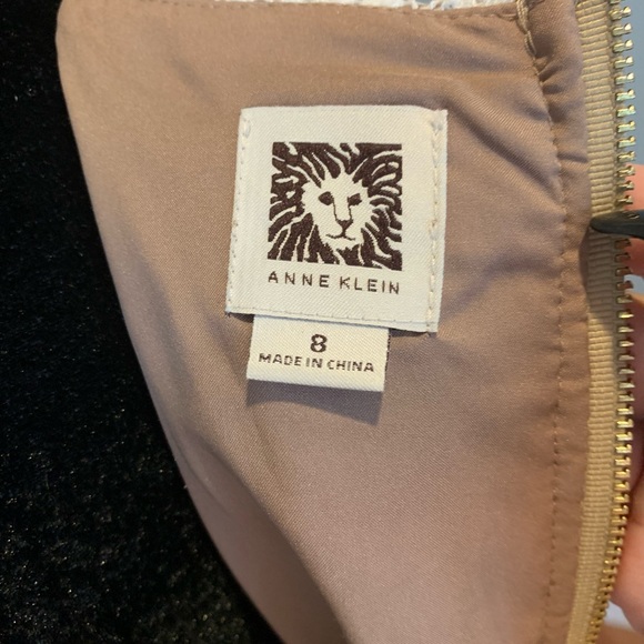 Anne Klein shift dress size 8 new without tags Lace top Tan Midi sleeveless - Picture 7 of 12